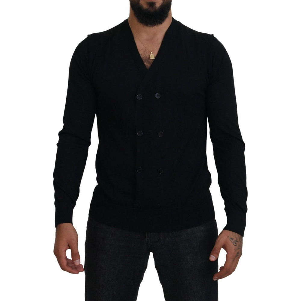 Dolce & Gabbana Black Cashmere Button Down Cardigan Sweater TSH83993-50