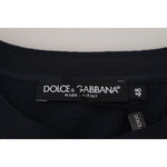 Dolce & Gabbana Blue Cotton Button Crewneck Pullover Sweater TSH84059-46