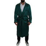 Dolce & Gabbana Green Silk Waist Belt Robe Sleepwear JKT3588-46