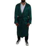 Dolce & Gabbana Green Silk Waist Belt Robe Sleepwear JKT3588-46