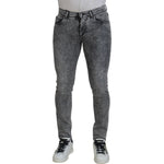 Dolce & Gabbana Grey Washed Cotton Slim Fit Men Denim Jeans PAN74729-44