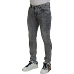Dolce & Gabbana Grey Washed Cotton Slim Fit Men Denim Jeans PAN74729-44