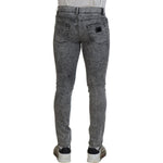 Dolce & Gabbana Grey Washed Cotton Slim Fit Men Denim Jeans PAN74729-44