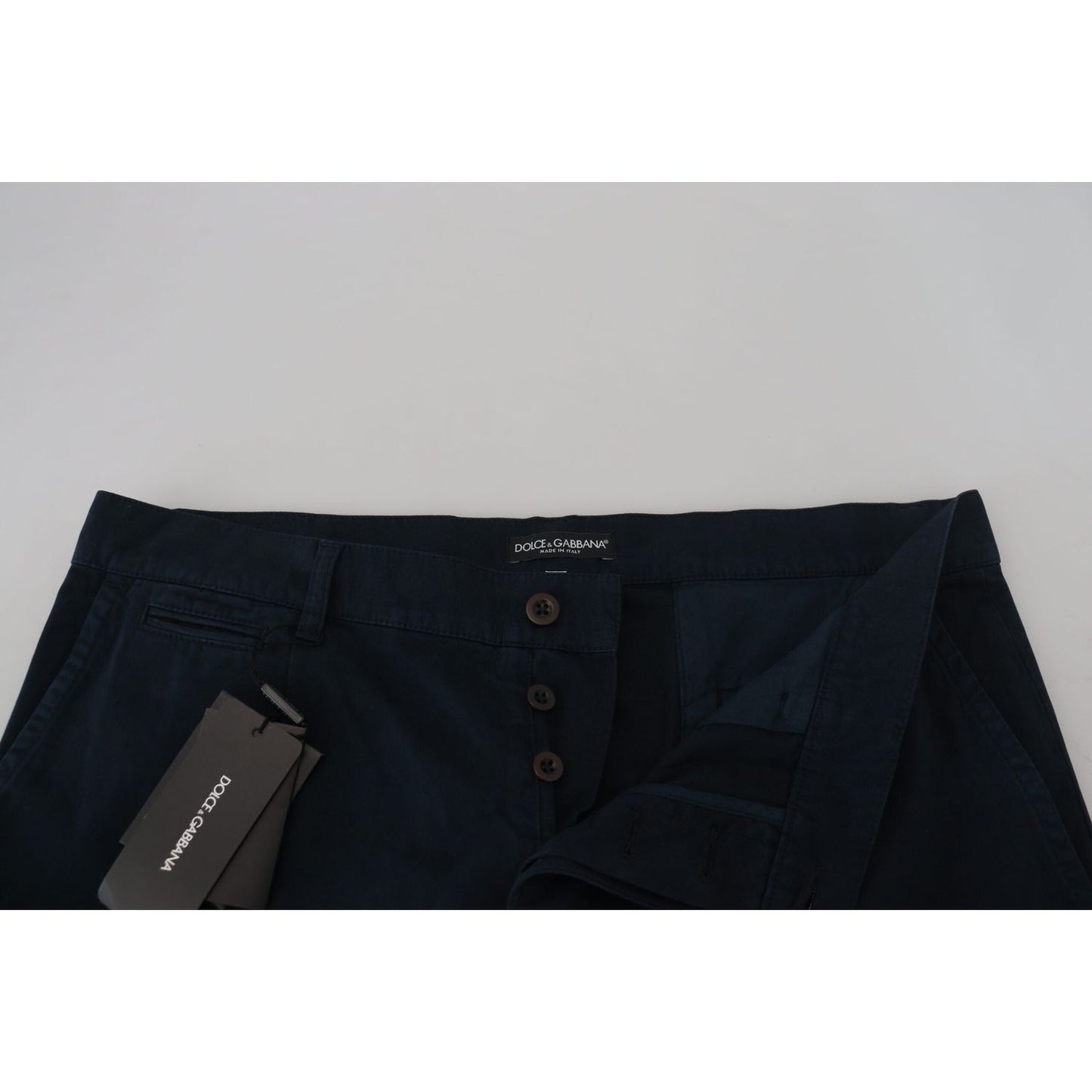 Dolce & Gabbana Blue Cotton Dress Formal Men Pants PAN74740-52