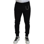 Dolce & Gabbana Black Wool Horseshoe Jogger Pants PAN74799-52