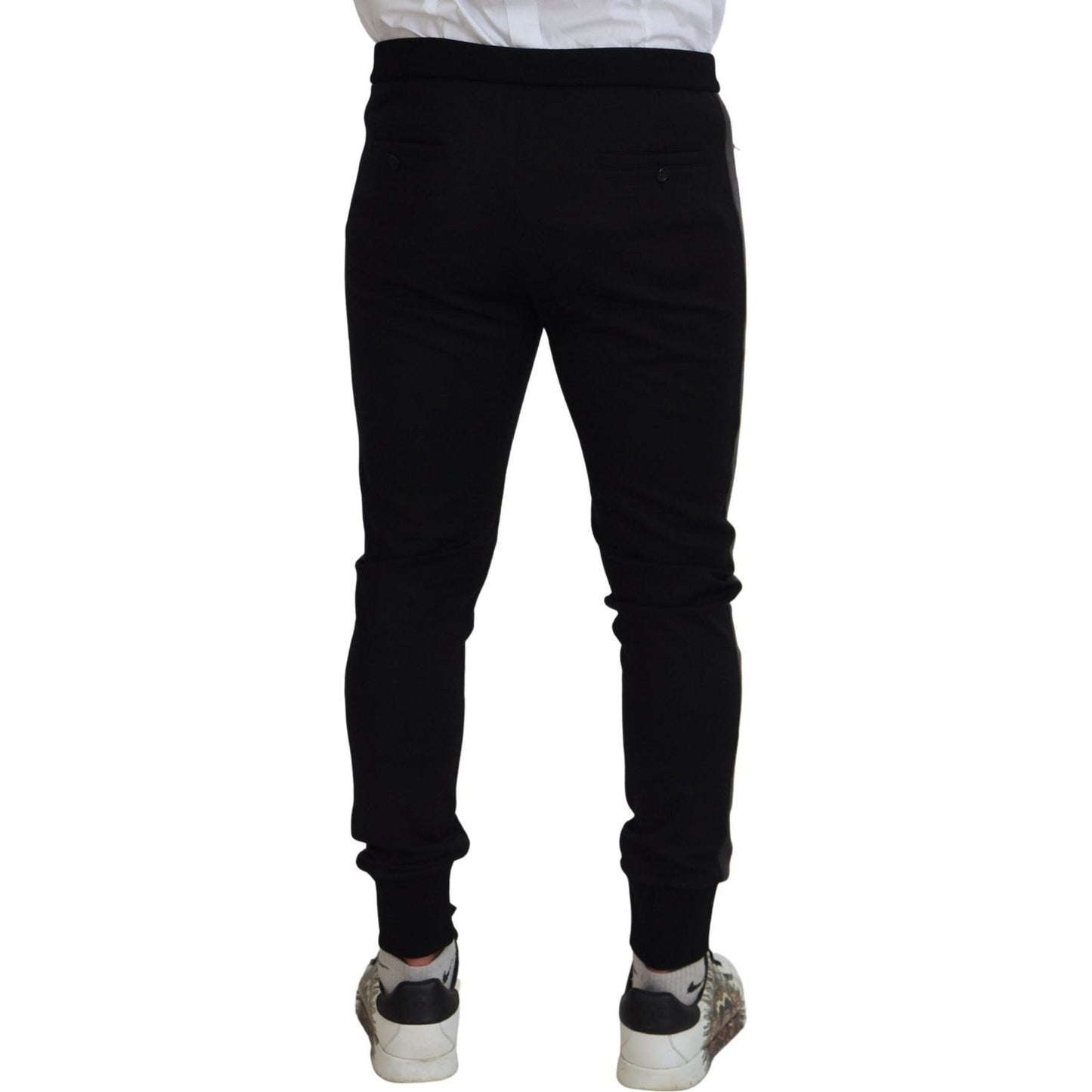Dolce & Gabbana Black Wool Horseshoe Jogger Pants PAN74799-52