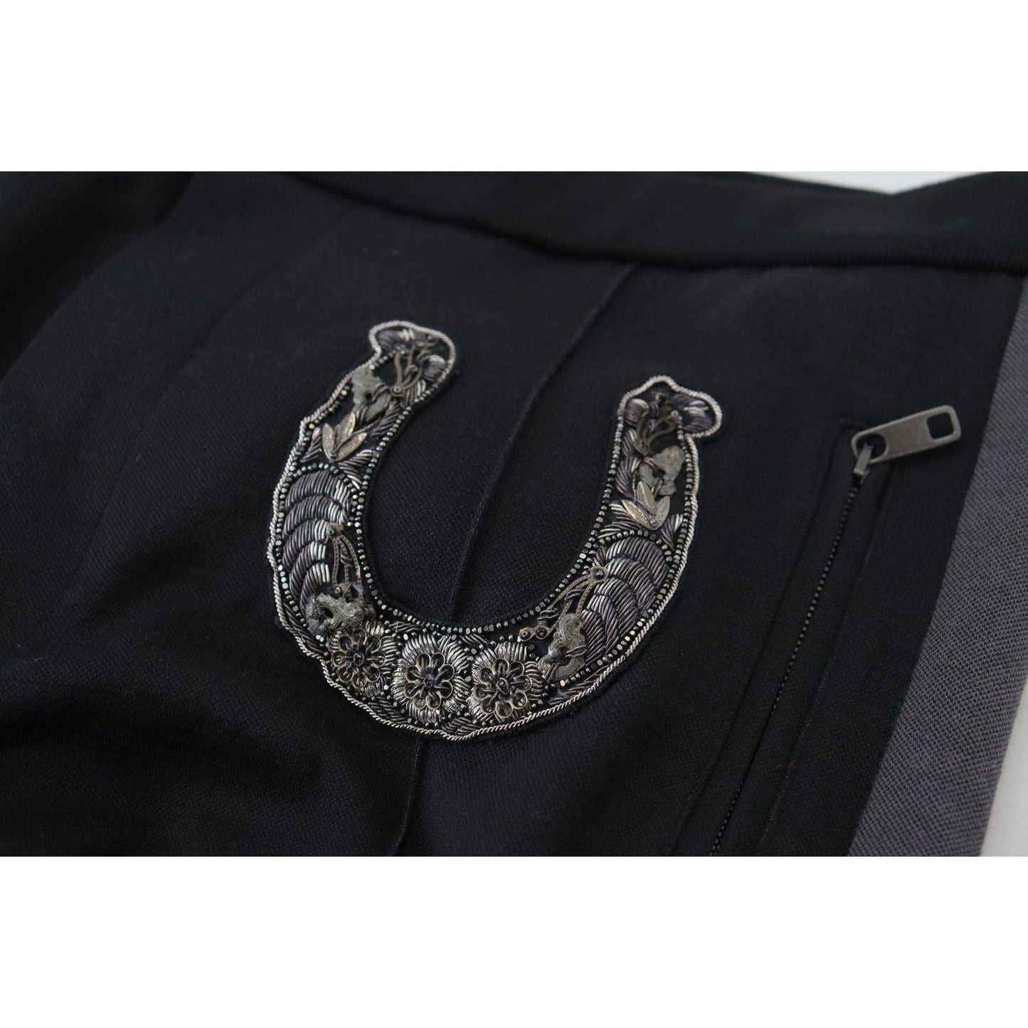 Dolce & Gabbana Black Wool Horseshoe Jogger Pants PAN74799-52