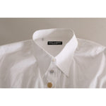 Dolce & Gabbana White Logo Cotton Casual Long Sleeves Shirt TSH84139-41