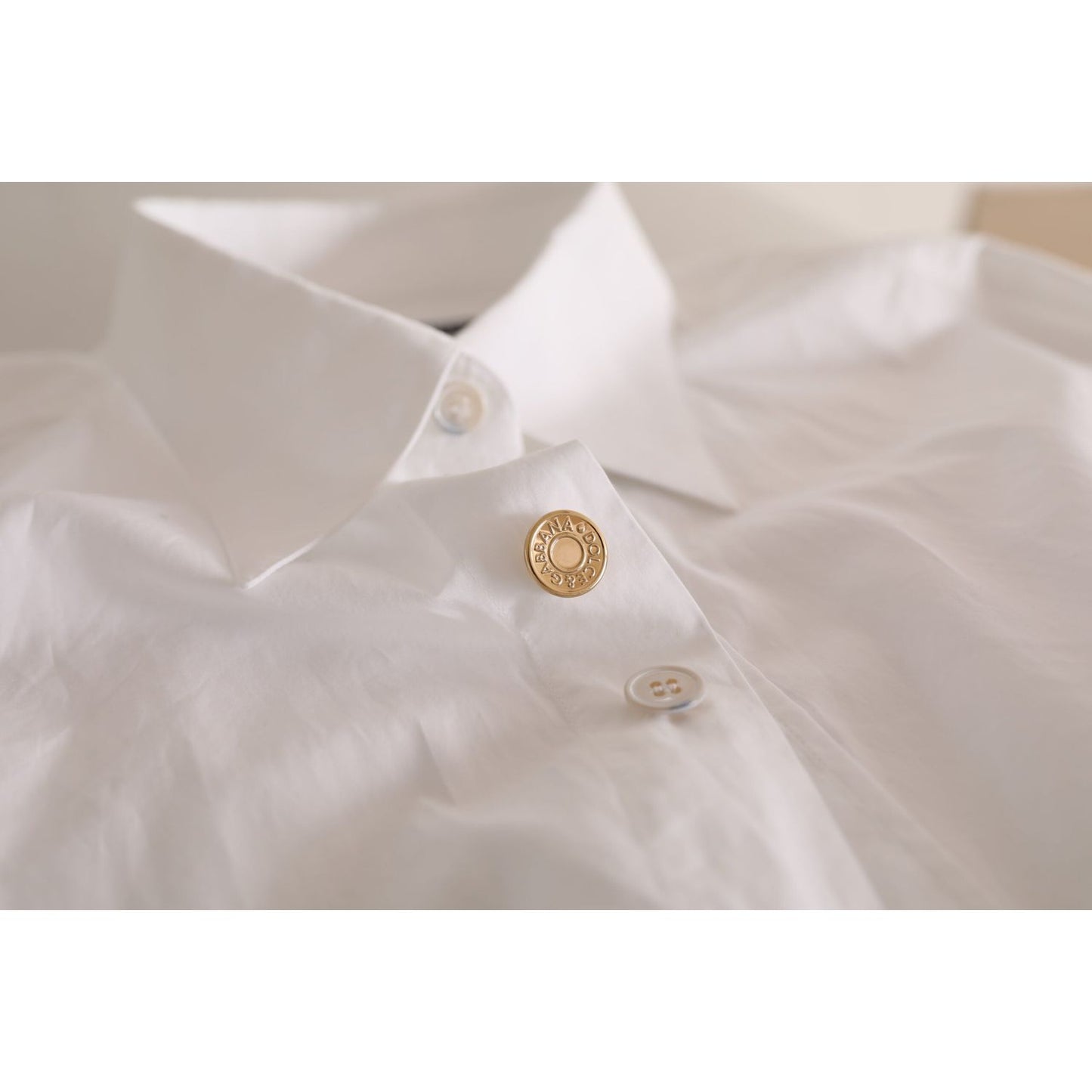 Dolce & Gabbana White Logo Cotton Casual Long Sleeves Shirt TSH84139-41