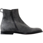 Dolce & Gabbana Elegant Gray Chelsea Leather Boots Dolce & Gabbana Dark Slate Gray