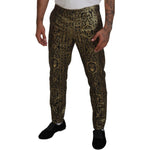 Dolce & Gabbana Black Gold Jacquard Dress Trouser Pants PAN74727- 48