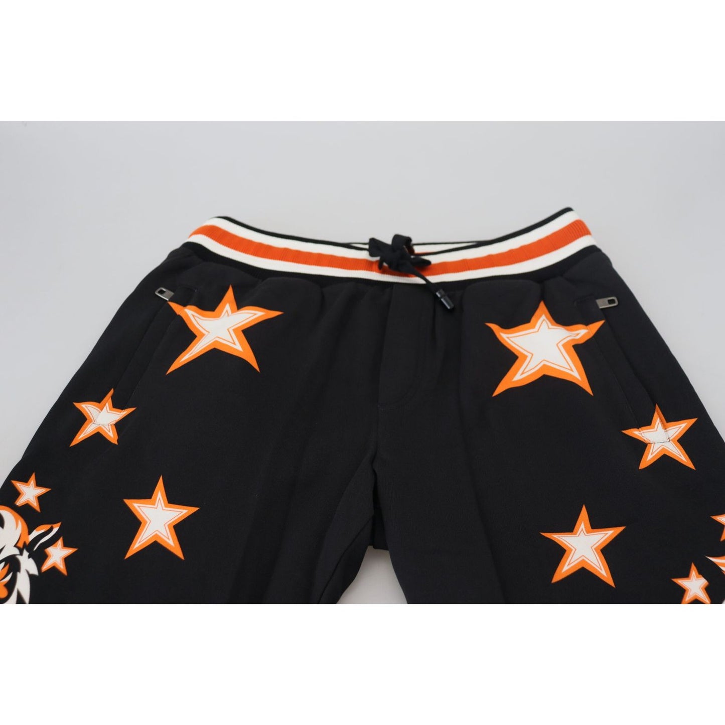 Dolce & Gabbana Black Orange Star Trousers Sport Pants PAN74747- 46