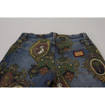 Dolce & Gabbana Blue Medal Print Slim Fit Cotton Jeans PAN74750-46