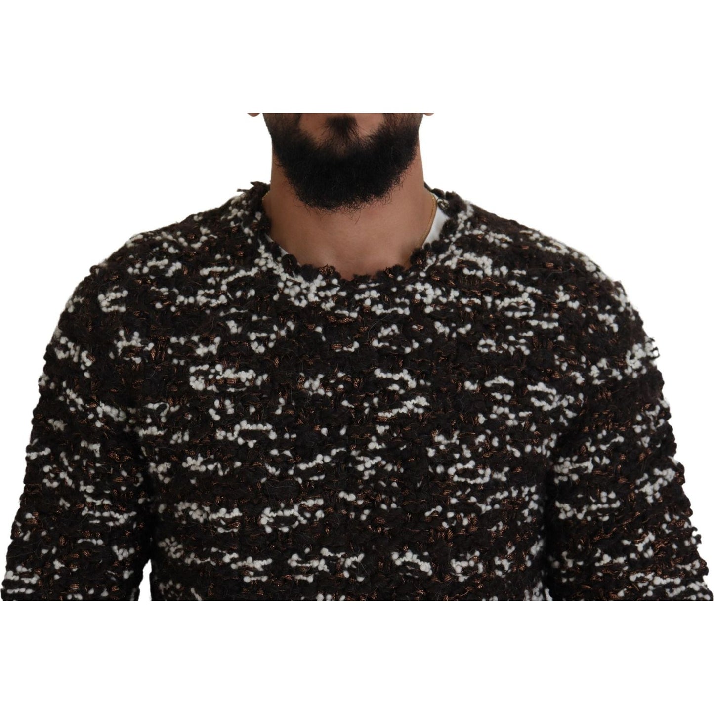 Dolce & Gabbana Brown Knitted Wool Fatto A Mano Sweater TSH83881- 44