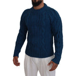 Dolce & Gabbana Blue Knitted Wool Alpaca Pullover Sweater TSH83882-44