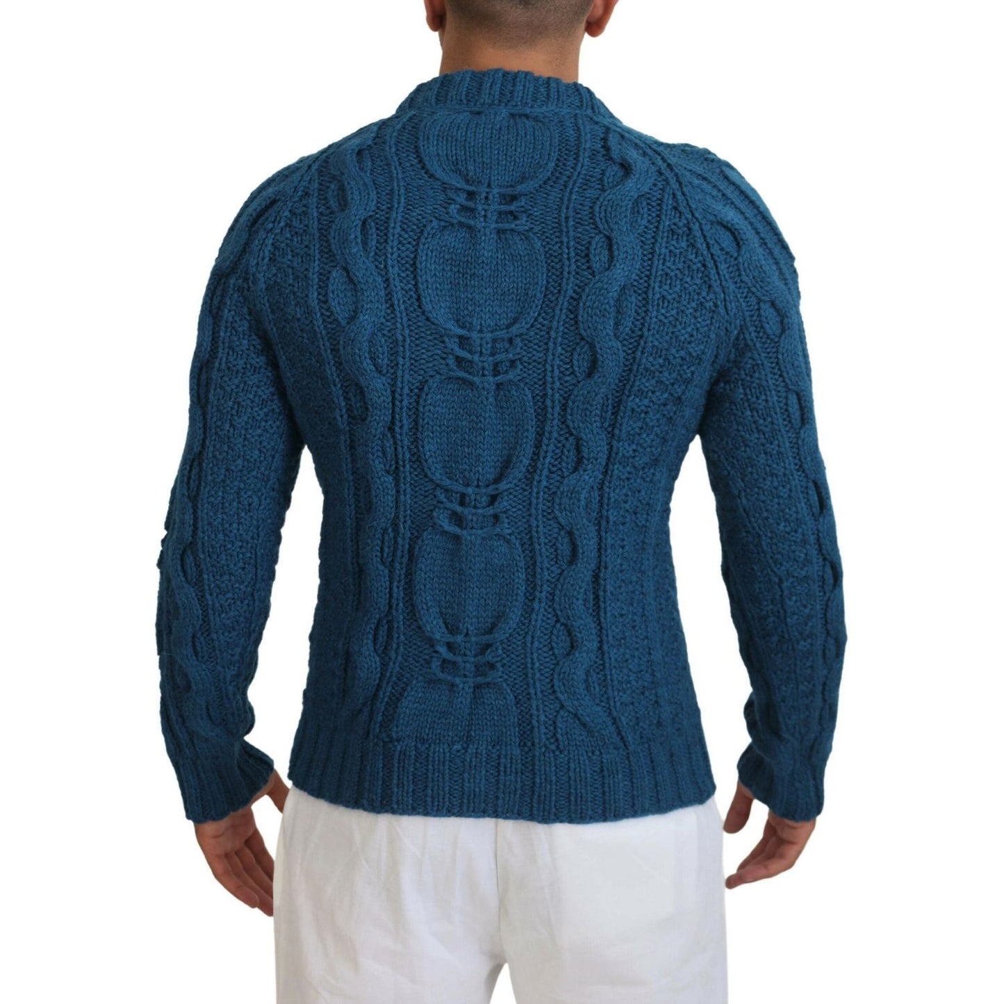 Dolce & Gabbana Blue Knitted Wool Alpaca Pullover Sweater TSH83882-44