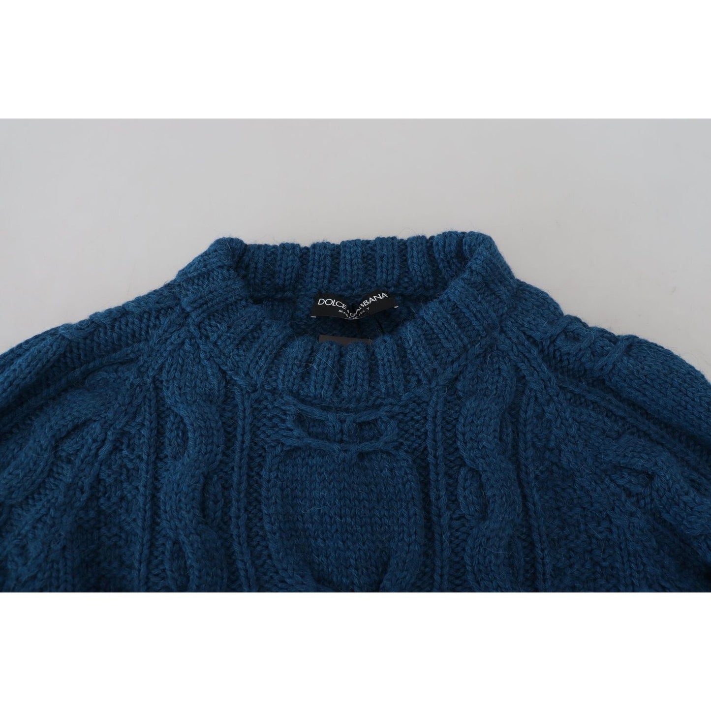 Dolce & Gabbana Blue Knitted Wool Alpaca Pullover Sweater TSH83882-44