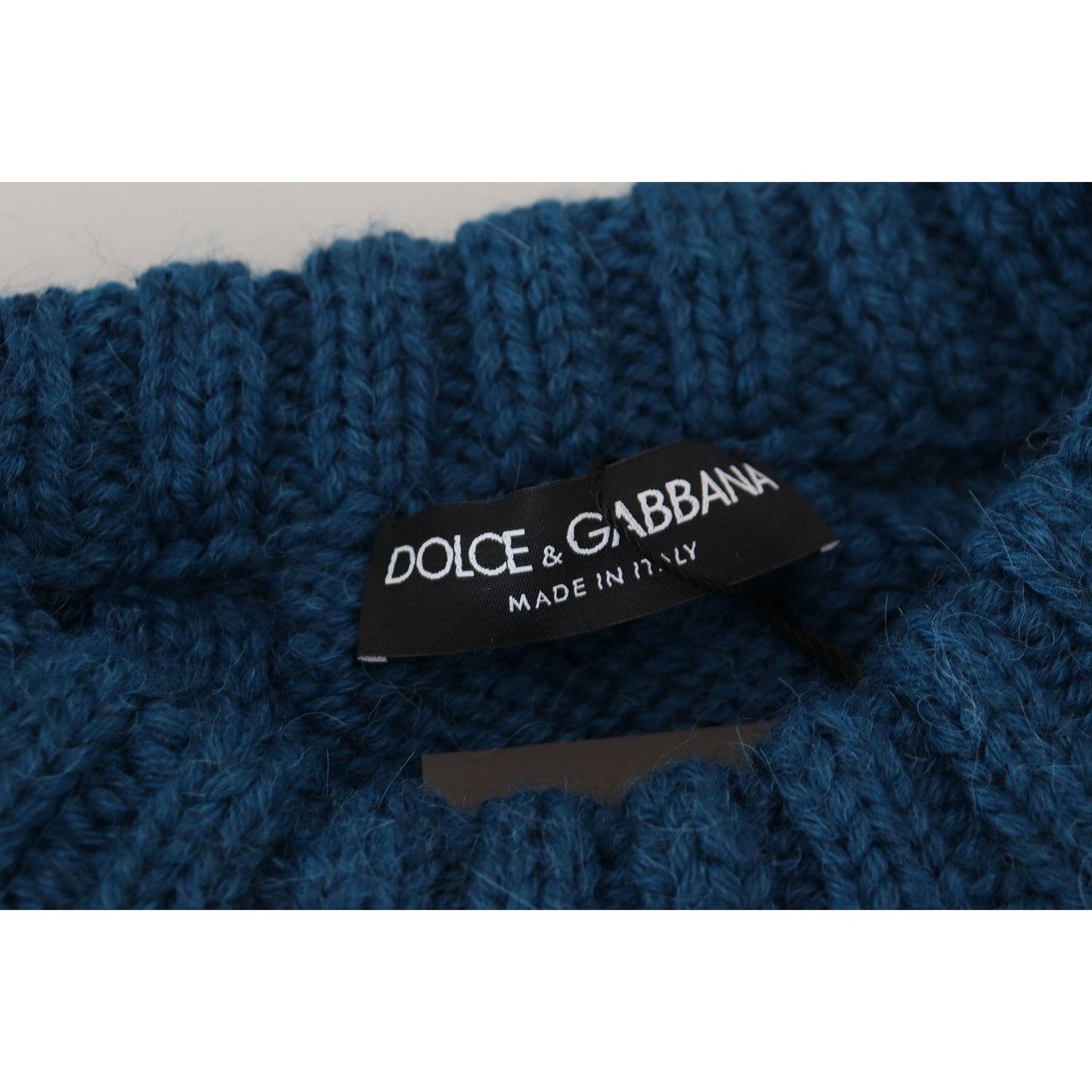 Dolce & Gabbana Blue Knitted Wool Alpaca Pullover Sweater TSH83882-44