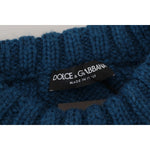 Dolce & Gabbana Blue Knitted Wool Alpaca Pullover Sweater TSH83882-44