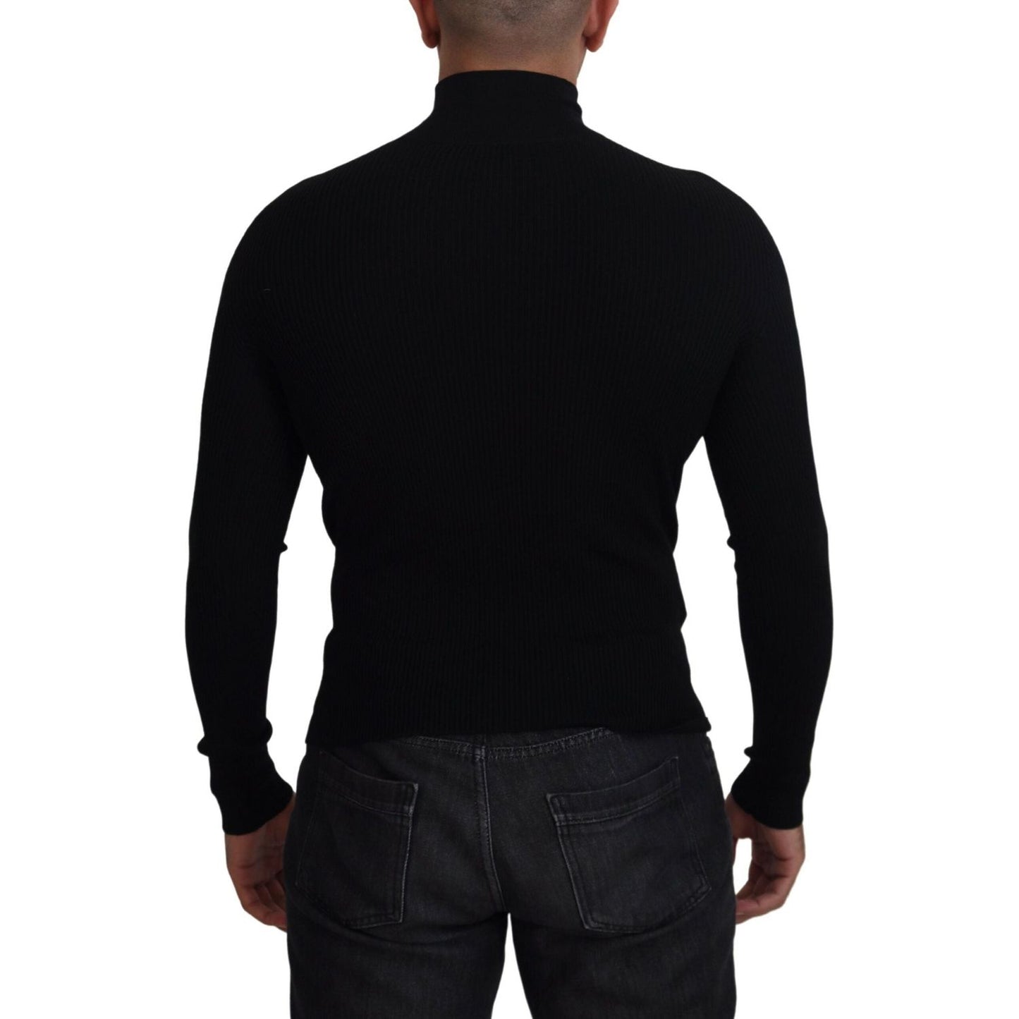 Dolce & Gabbana Black Half Zip Turtleneck Pullover Sweater TSH83954- 42