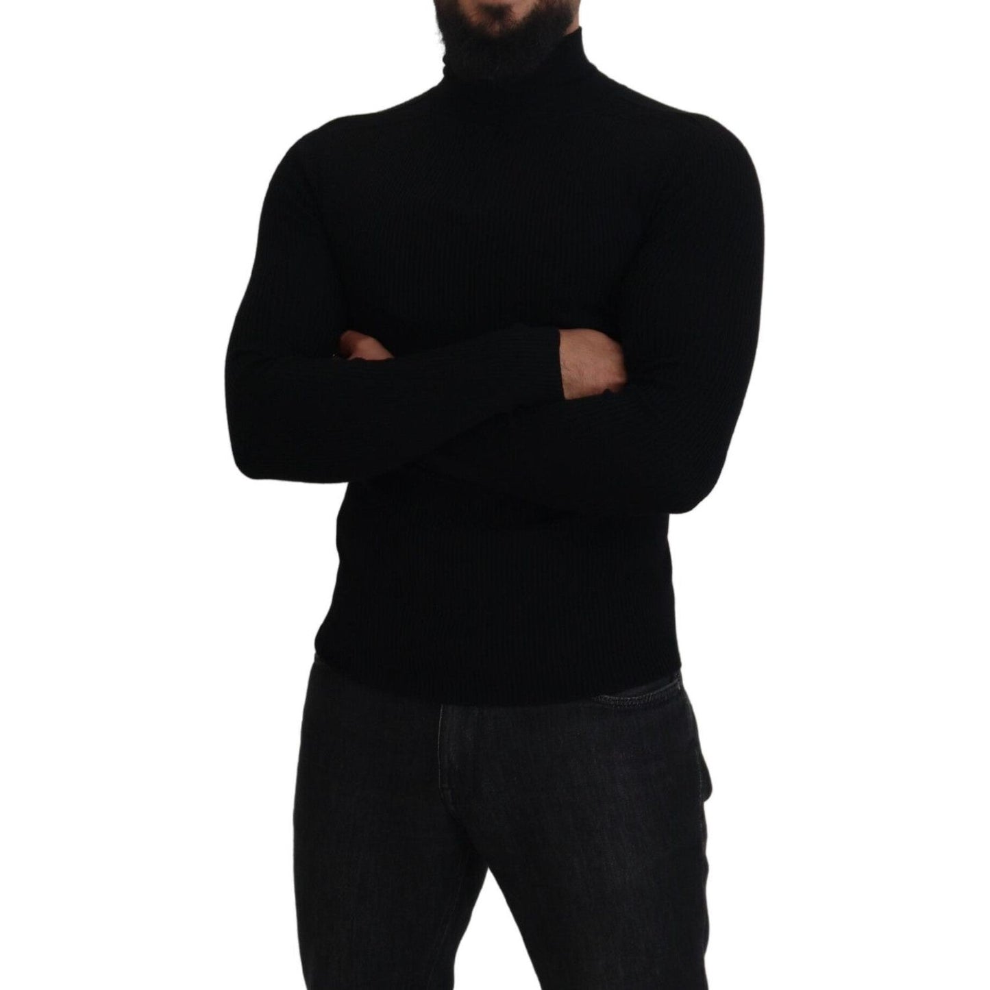 Dolce & Gabbana Black Half Zip Turtleneck Pullover Sweater TSH83954- 42