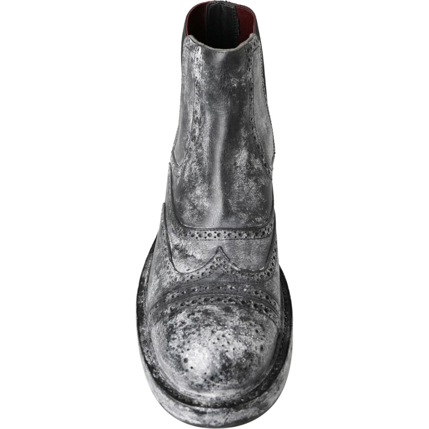 Dolce & Gabbana Black Gray Leather Ankle Boots MV5047-39