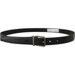 Dolce & Gabbana Black Plain Leather Vintage Logo Metal Buckle Belt BEL8583-85