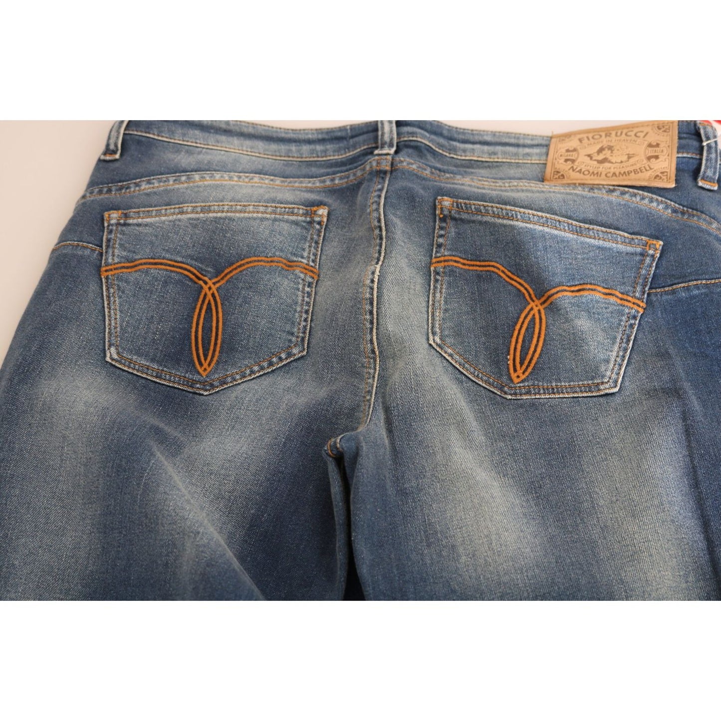Fiorucci Blue Washed Mid Waist Slim Fit Denim Jeans PAN70607-32