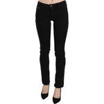 Costume National Black Sequined Mid Waist Slim Fit Denim Jeans PAN70639-26