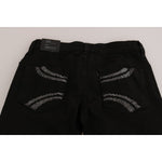 Costume National Black Sequined Mid Waist Slim Fit Denim Jeans PAN70639-26