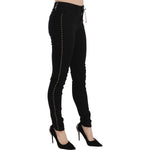 Costume National Black Embellished Mid Waist Skinny Denim Jeans PAN70646-26