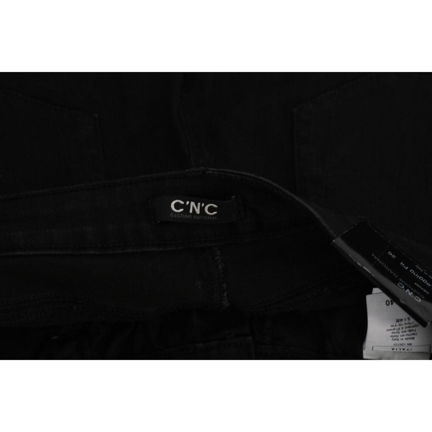 Costume National Black Embellished Mid Waist Skinny Denim Jeans PAN70646-26
