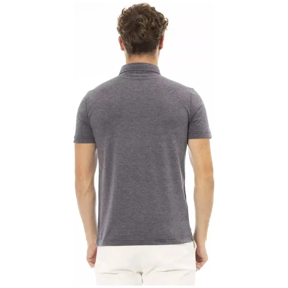 Baldinini Trend Gray Cotton Men Polo Shirt BA-23742-XXL