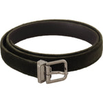 Dolce & Gabbana Green Velvet Silver Tone Metal Buckle Belt BEL8680-95