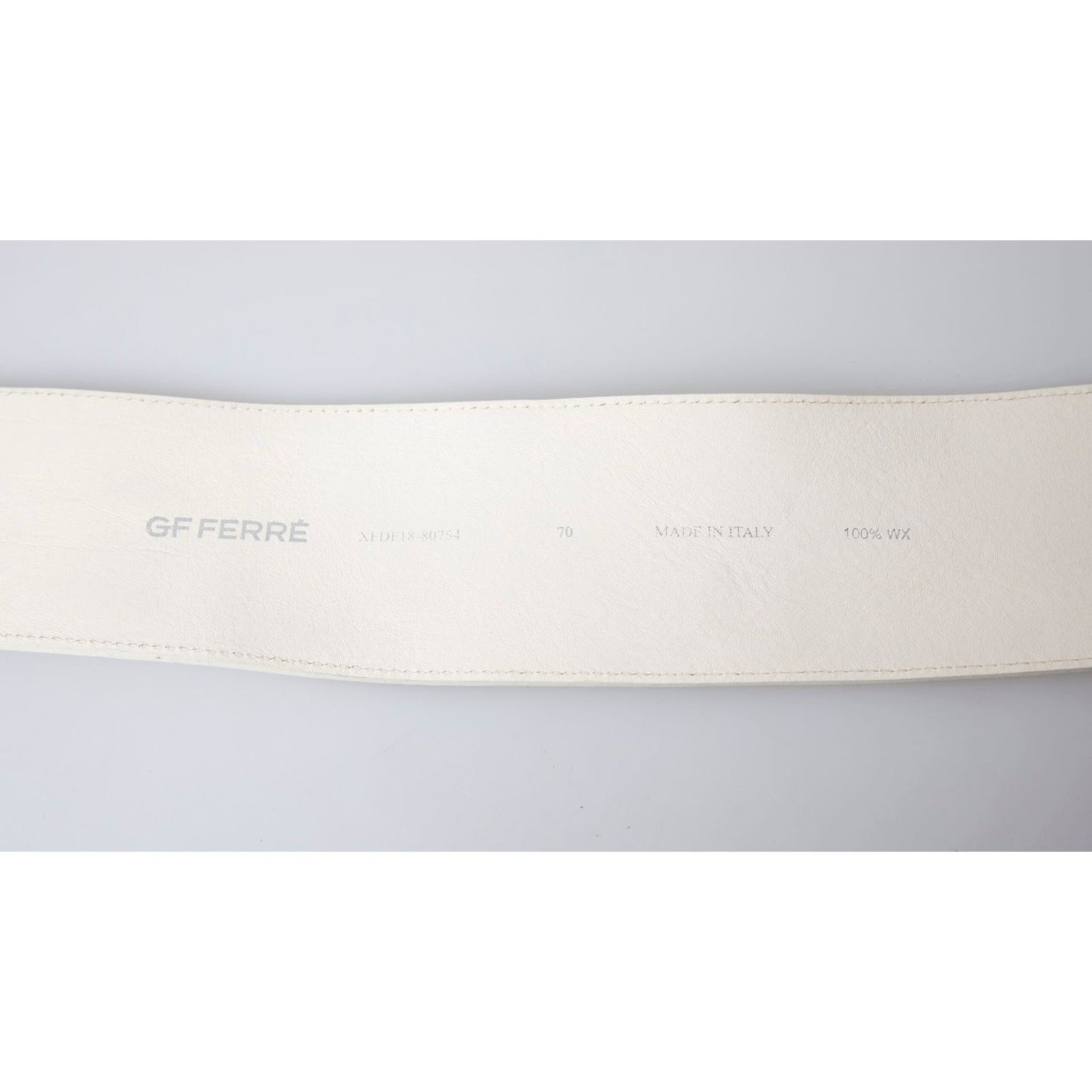 GF Ferre Off White Waxed Cotton Wide Fashion Waistband Belt WMB276-70
