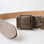 GF Ferre Brown Leather Fashion Logo Buckle Waist Belt WMB280-100
