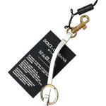 Dolce & Gabbana Black Silicone DG Logo Gold Brass Keychain SMY101166