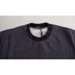 Dolce & Gabbana Dark Gray Cotton Crew Neck Pullover Sweater TSH8085-38