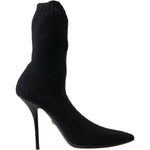 Dolce & Gabbana Black Stiletto Heel Mid Calf Women Boot Shoes LA10229-39