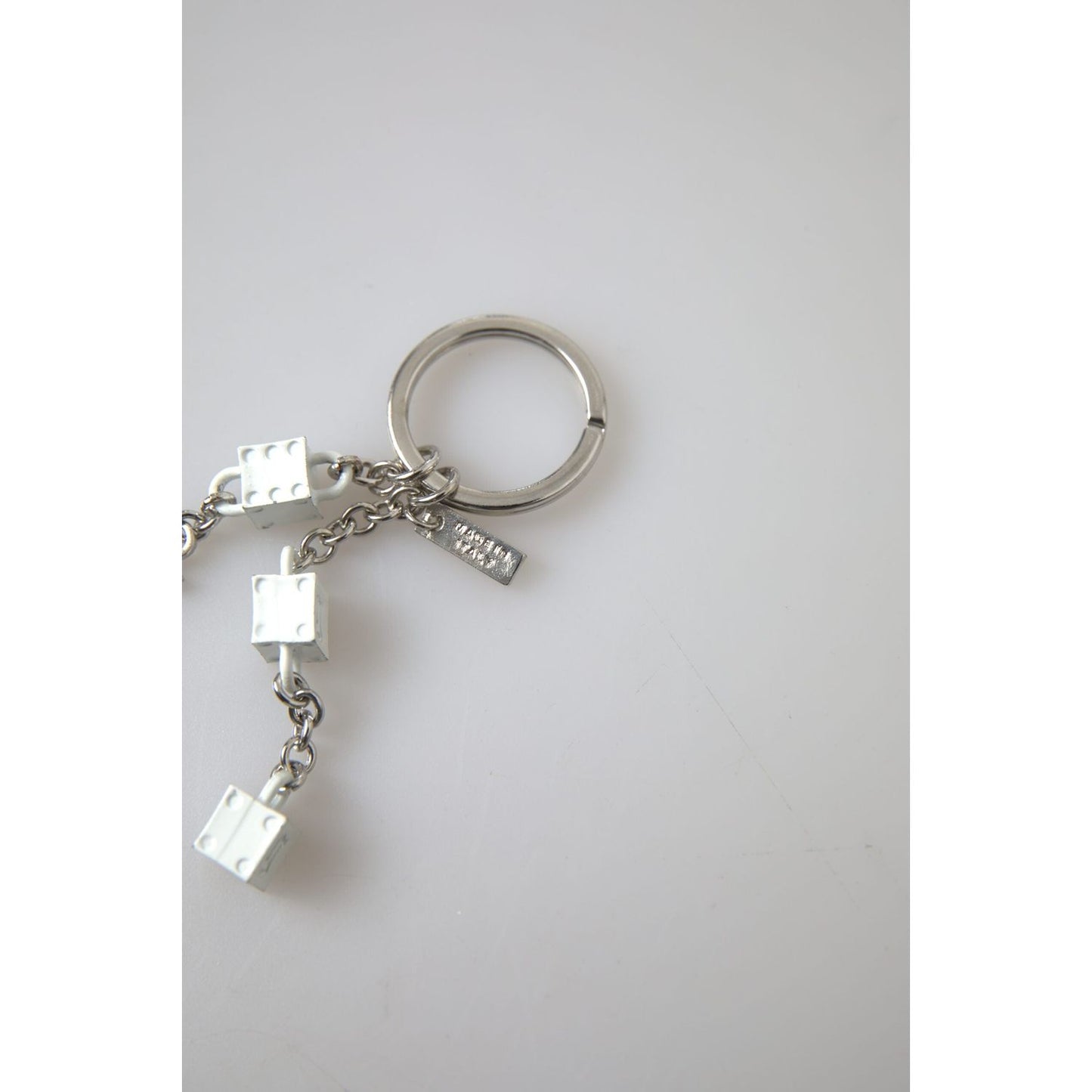 Dolce & Gabbana Silver Tone Metal DG Logo Engraved Keyring Keychain SMY101165