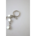 Dolce & Gabbana Silver Tone Metal DG Logo Engraved Keyring Keychain SMY101165