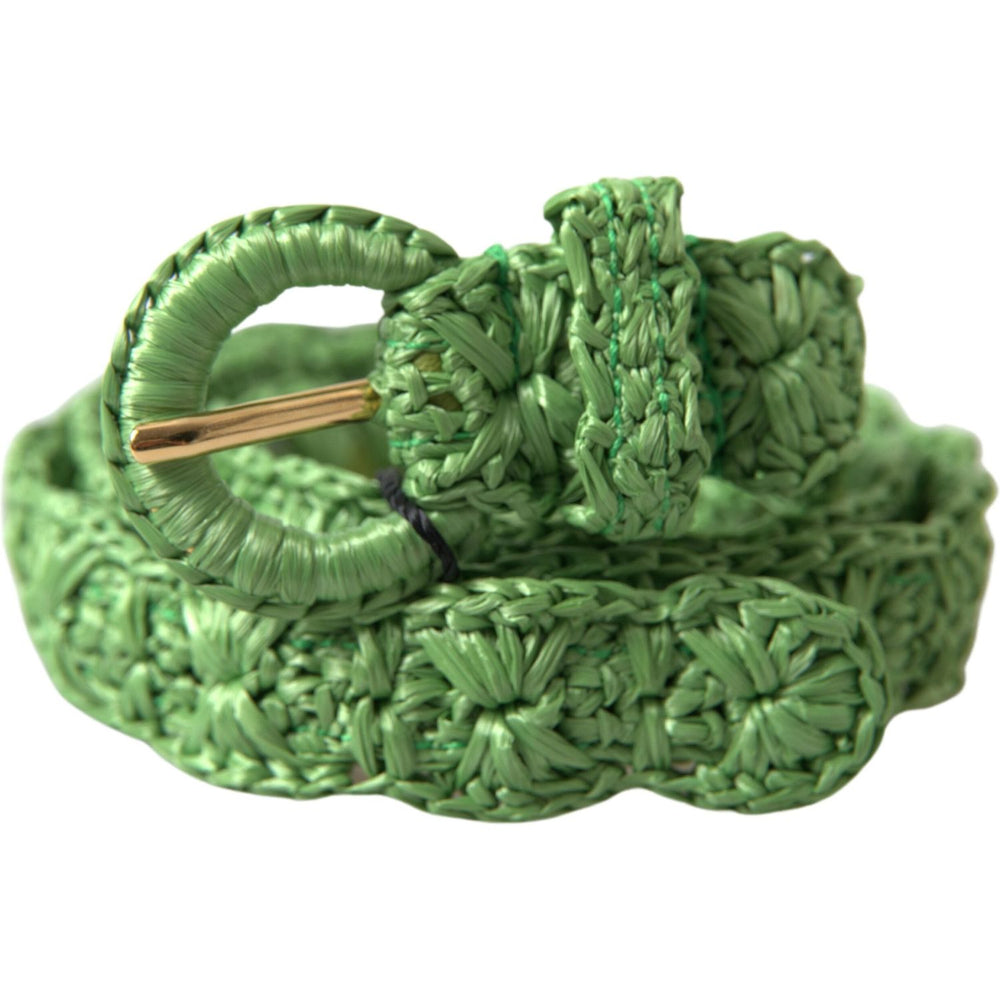 Dolce & Gabbana Green Viscose Weaved Skinny Waist Belt WMB300-70