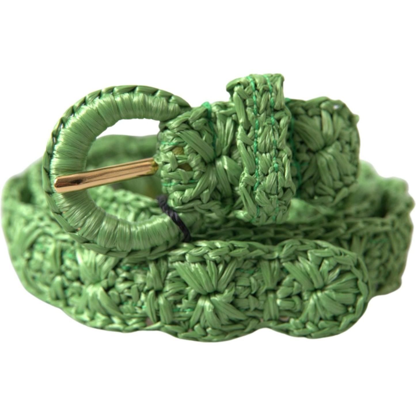 Dolce & Gabbana Green Viscose Weaved Skinny Waist Belt WMB300-70