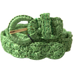Dolce & Gabbana Green Viscose Weaved Skinny Waist Belt WMB300-70