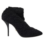 Dolce & Gabbana Black Stiletto Heels Mid Calf Boots LA10281-38.5