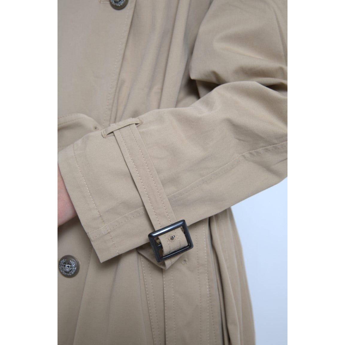 Dolce & Gabbana Khaki Double Breasted Trench Coat Jacket JKT3323-46