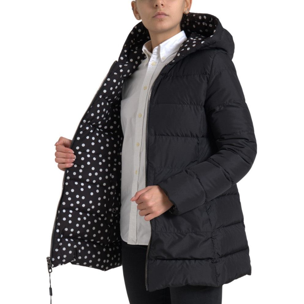 Dolce & Gabbana Black Polyester Hooded Reversible Jacket JKT41447-42