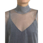 Dolce & Gabbana Gray Mesh Turtleneck Long Sleeve Blouse Top TSH83322-44