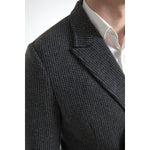 Dolce & Gabbana Gray Logo Embroidery Double Breasted Blazer JKT3681-48