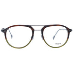 Tod's Brown Men Glasses Frame, full-rim plastic aviator style with demo lenses, 53-20-145 size, includes branded case.